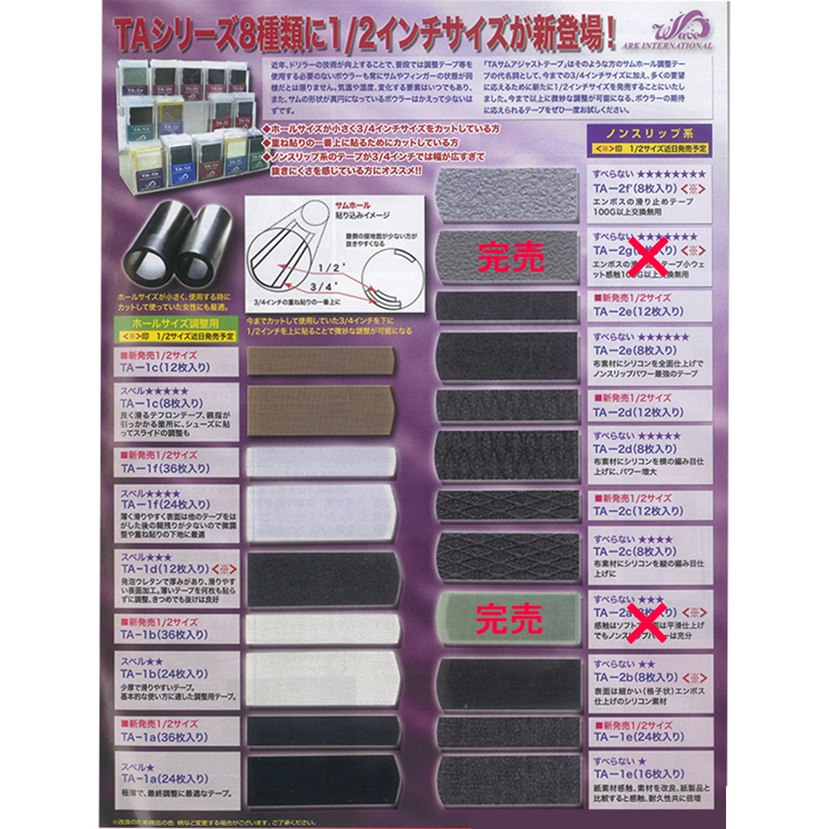 TA-1a(1/2インチ)［黒・つるつる］ - ウインドウを閉じる