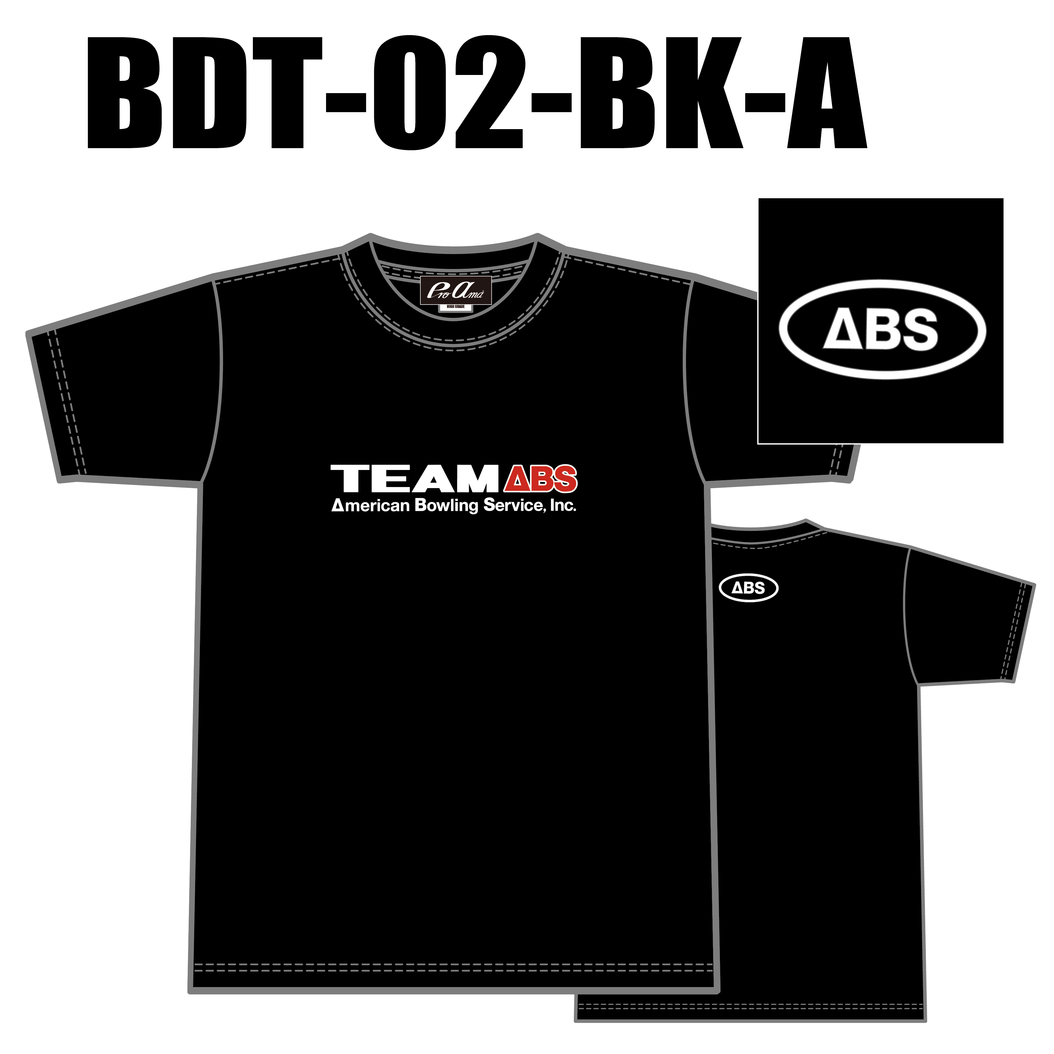 ブランドドライTシャツ BTD-02(ロゴ：TEAM ABS)