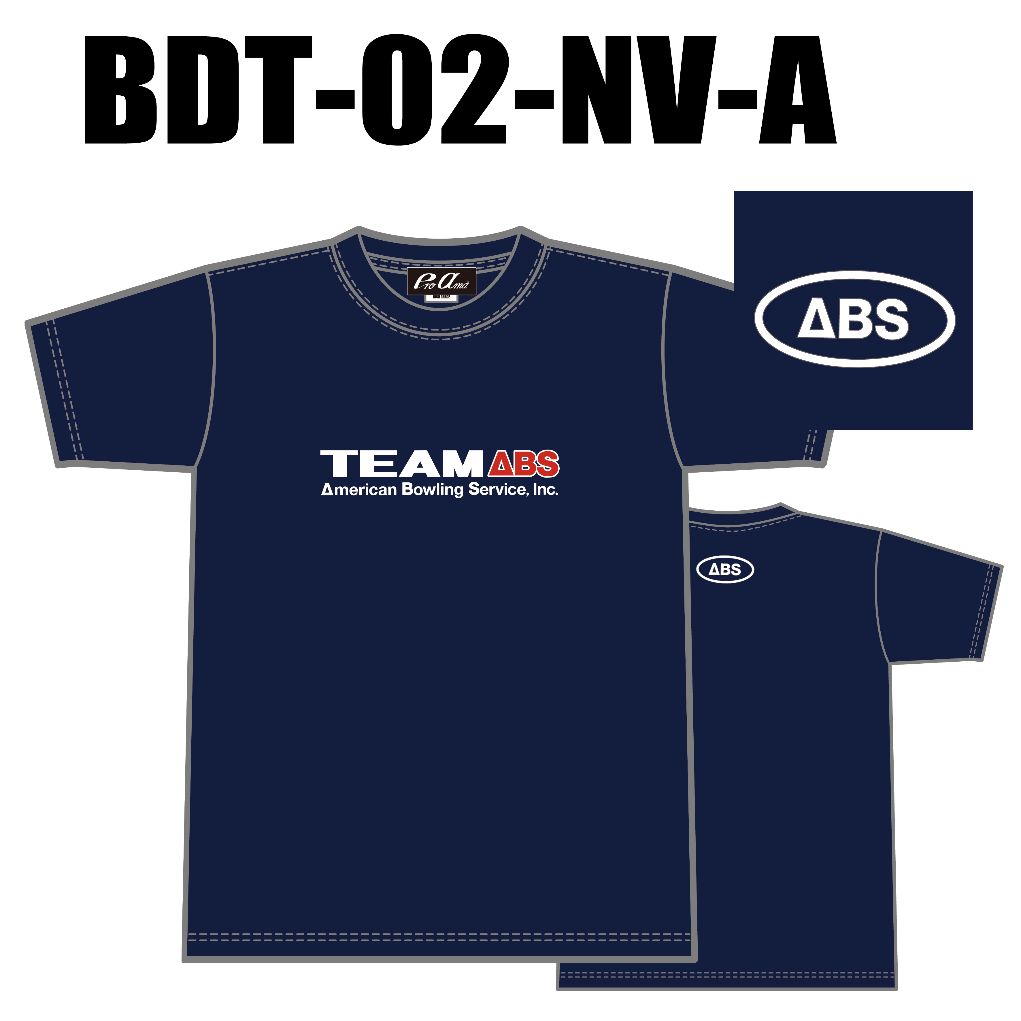 ブランドドライTシャツ BTD-02(ロゴ：TEAM ABS)