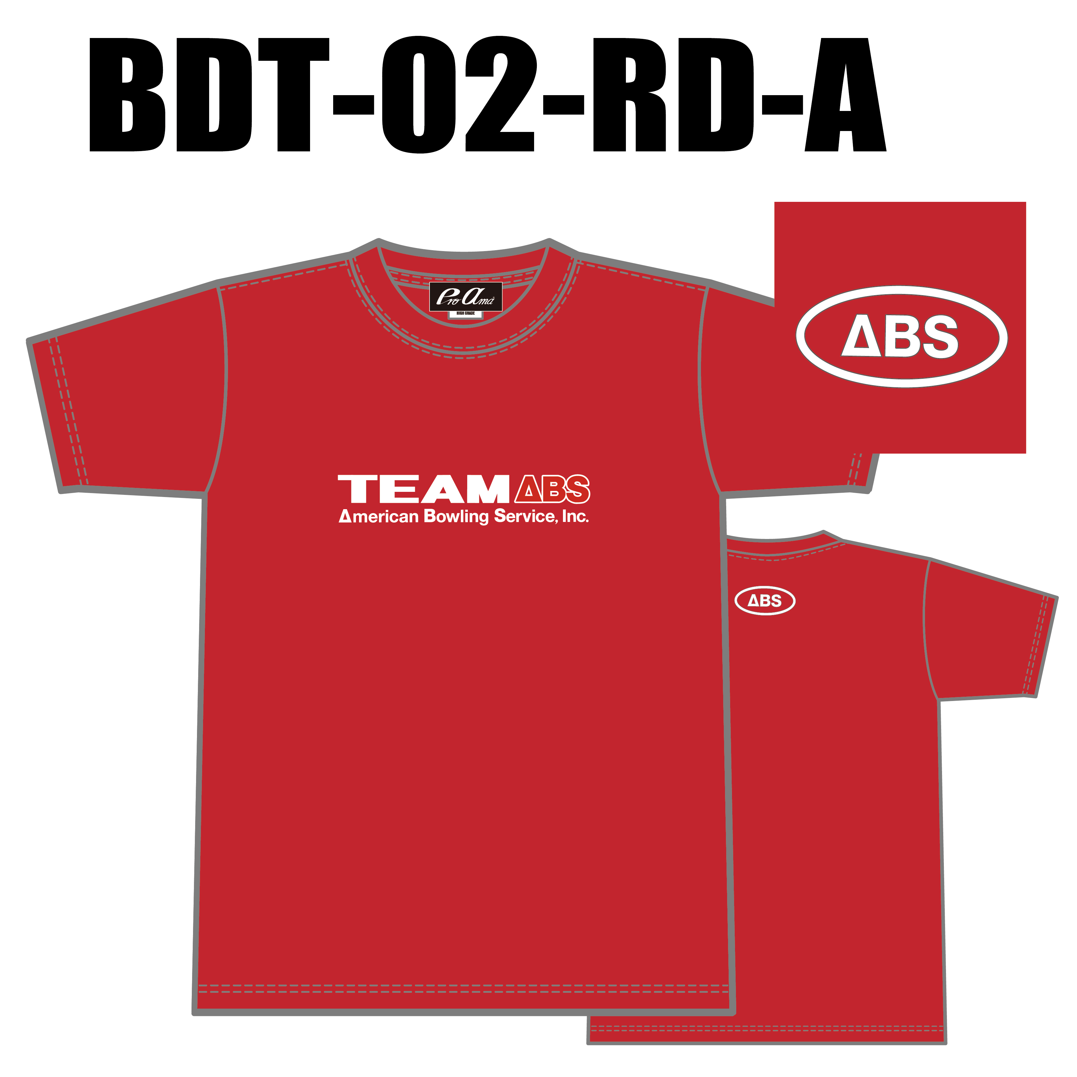 ブランドドライTシャツ BTD-02(ロゴ：TEAM ABS)