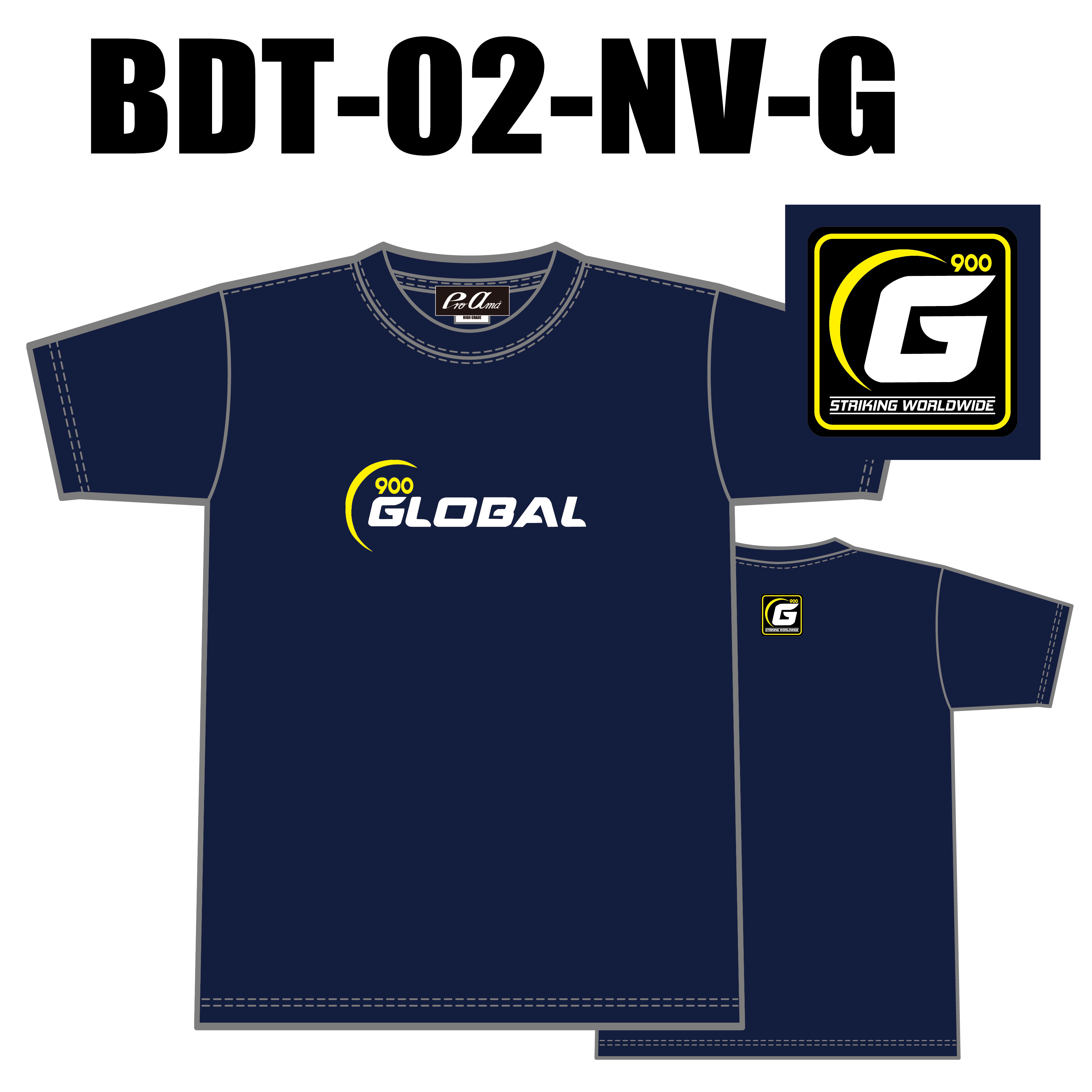 ブランドドライTシャツ BTD-02(ロゴ：900GLOBAL)